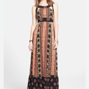 Free People You Made My Day Black and Red Floral Maxi Dress